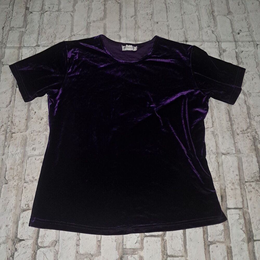 Impressions of California Women's Medium Purple Velvet Gothic Top